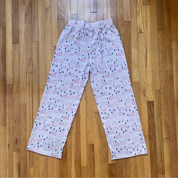 4/$25 Eddie Bauer Pajama Set Girls Medium 10/12 Pink Rainbow Long Sleeve Pants - Picture 11 of 15